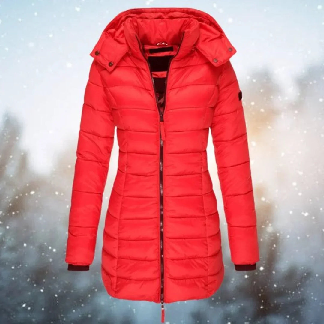 Women Long Quilted Puffer Jacket Hooded Winter Coat